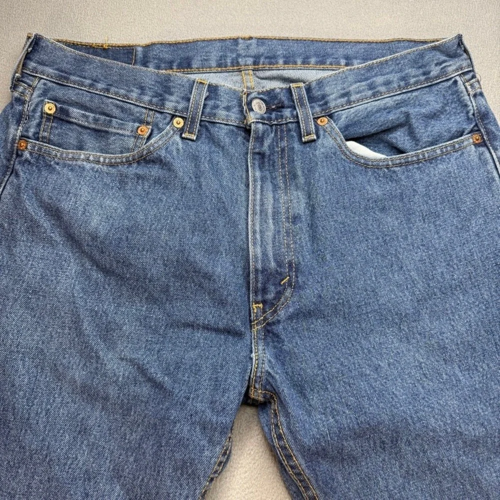 Levis 505 Jeans Regular Fit 34x34 (FIT 34x33) Blue Denim Straight Leg Casual